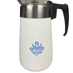 Corningware Blue Cornflower 9 Cup Coffee Tea Pot With Lid Vintage Porcelain